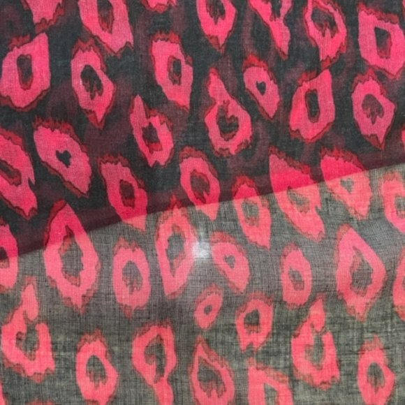 Chic by JACOB Red & Black Leopard Print Shear Scarf ~ NWOT - Picture 8 of 11